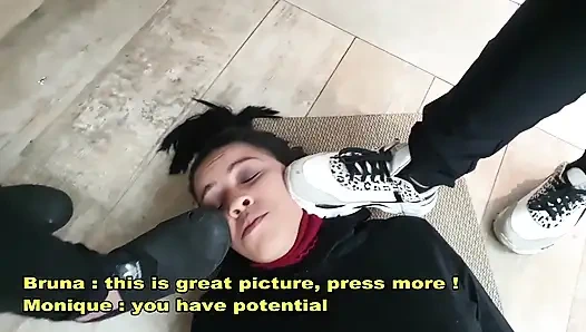 Nginjak kaki sempurna dengan 3 gadis papan atas dan subtitle bahasa Inggris