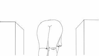 Big bum bending over (Animation)