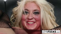 Hot big tittie blonde Leya gets her ass pounded