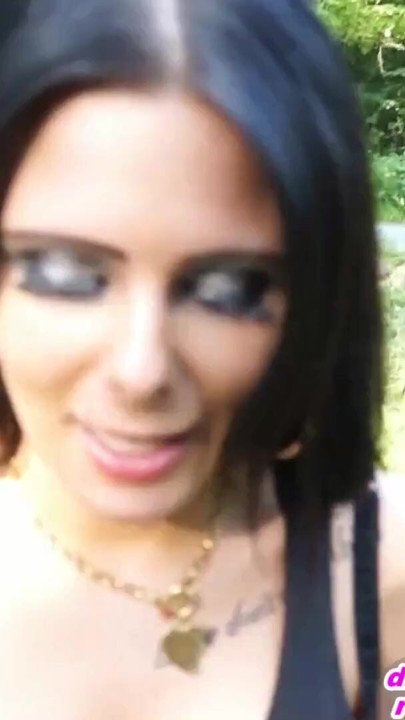 German milf natural tits outdoor fuck in standing behind | Clip 1