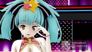 MMD R18 ZLS, gimmegimme сестра Lily хочет трахнуть большой хуй 3D, хентай пить пивной клуб, публичный секс, танец