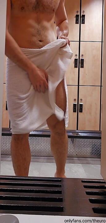 Gym locker room show off