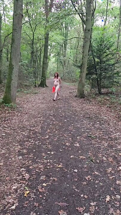 Naked Walk in Park, Peeing, Bondage for Tits Play and Slapping