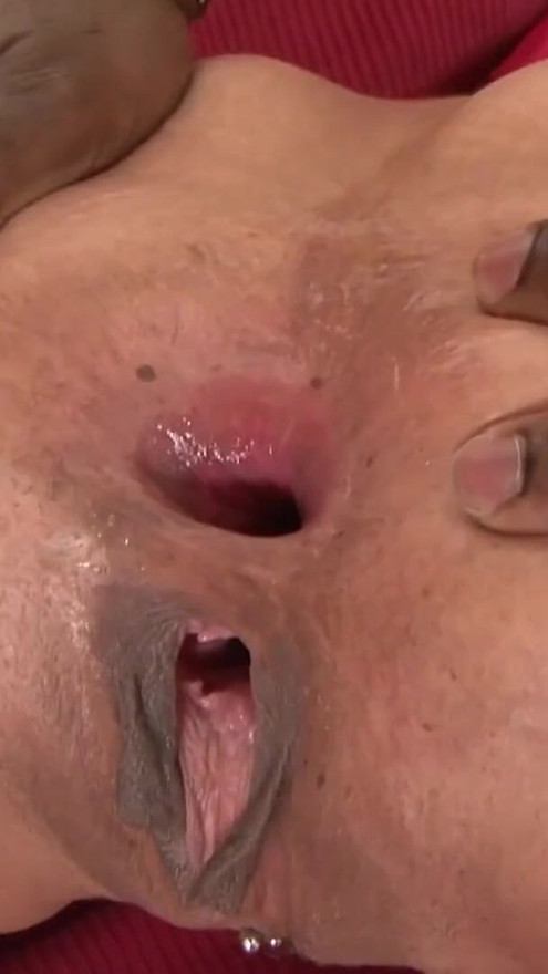 To prepare the milf for hardcore DP they use sex toys on her | Clip 1