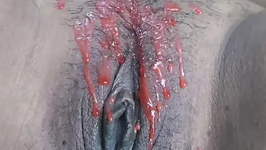 OMG. Putting candle wax on and finger until cum come out , With huge Squirt