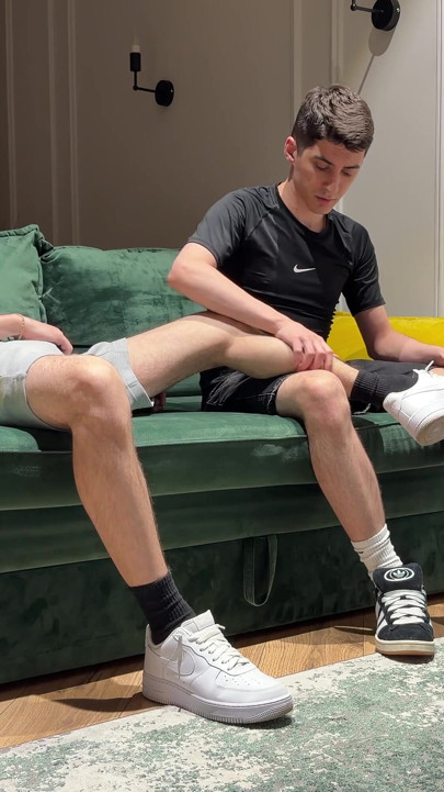 Sniffs Boyfriend's Dirty Socks After Work and Gets Cum Inside