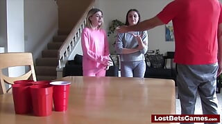 A sexy game of strip pong turns hardcore fast