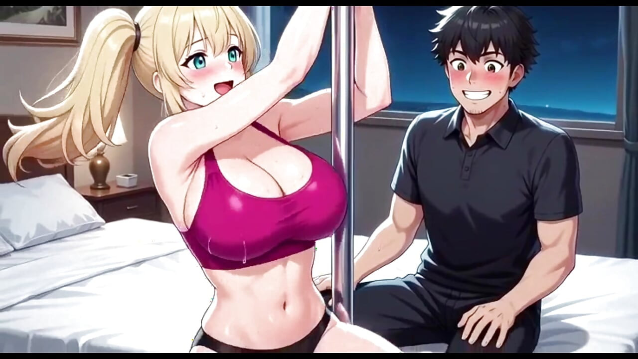 Blonde girl having fun
