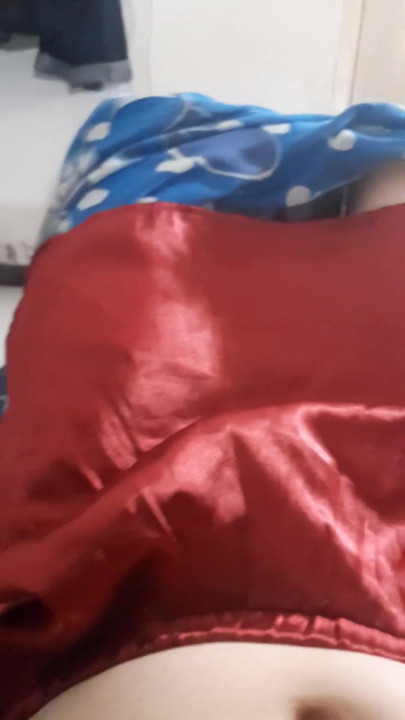 Wearing satin mini skirt inside shorts | Clip 1