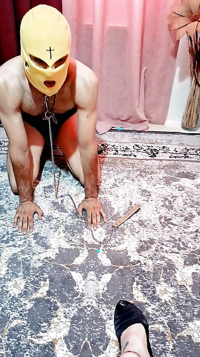 Part 3  Foot on His Back, Collar On, Laughing While I Humiliate My Slave
