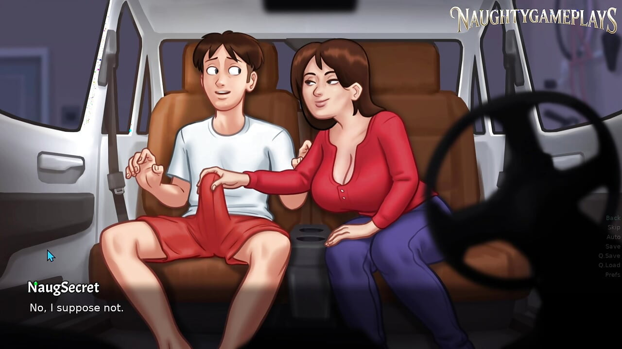 Summertime Saga Part 50 By DarkCookie, Horny busty milf strokes and rubs big cock, 3D Game