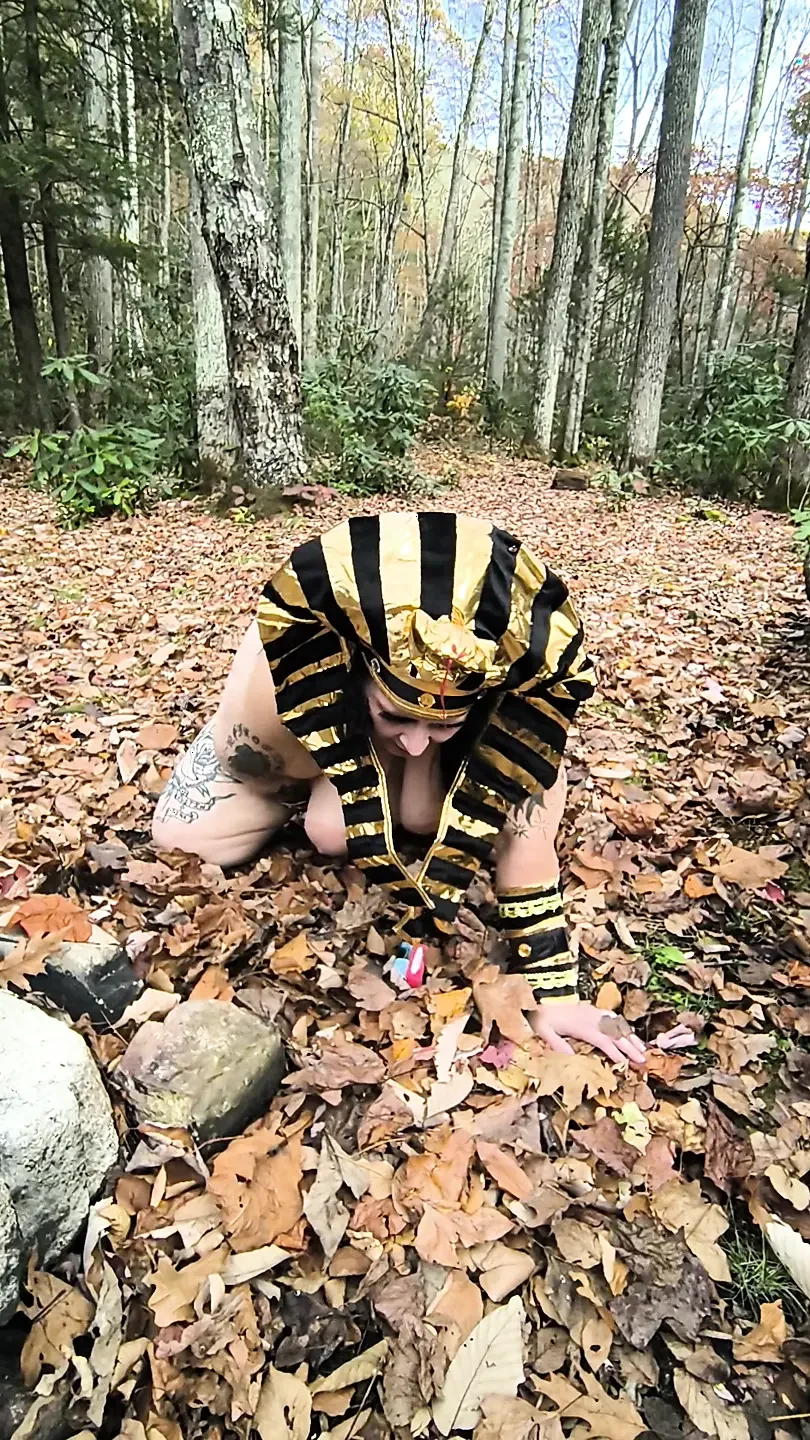 What's This Whore Doing in Those Leaves? on Her Knees?