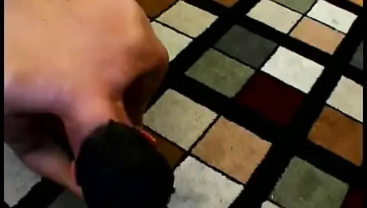 Busty BBW bangs him with a strap-on