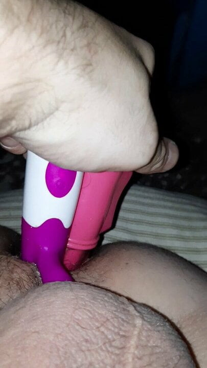2 dildos pumping my creamy ass