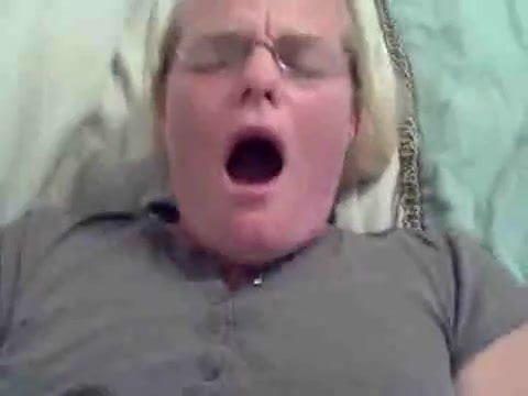 blond amateur with glasses does anal