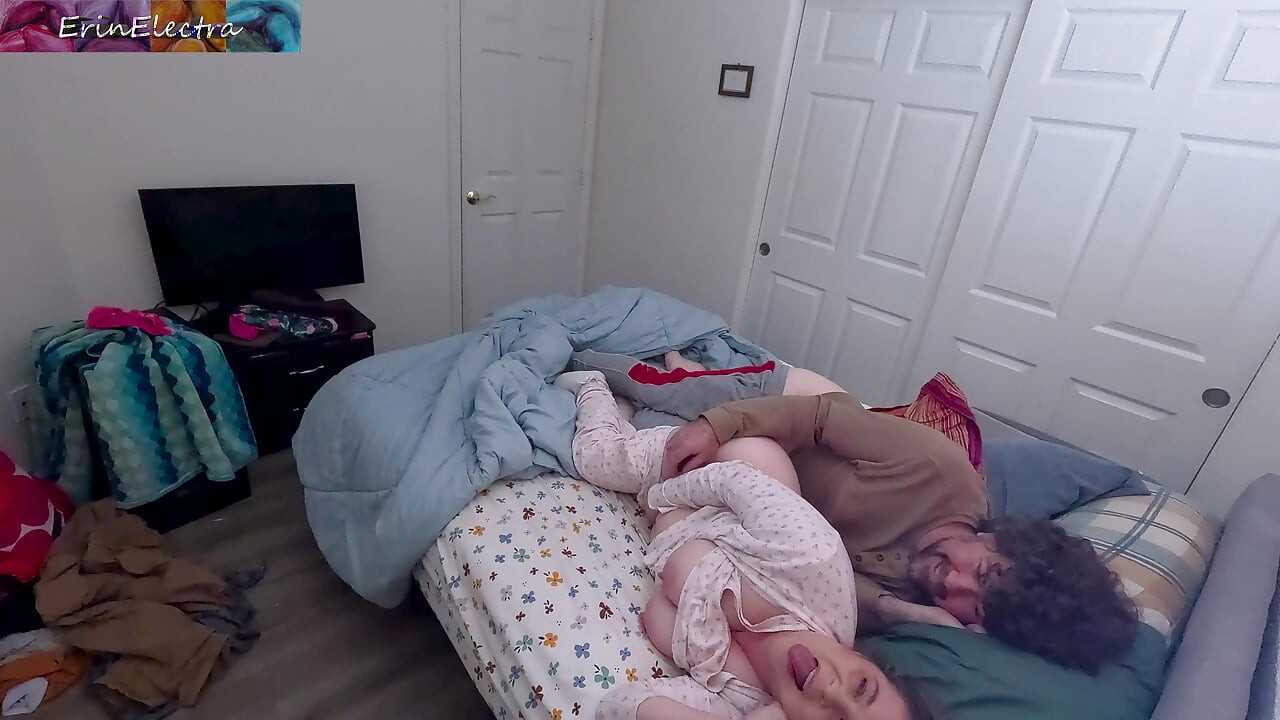 Bare bottom stepsister shares a bed with stepbrother