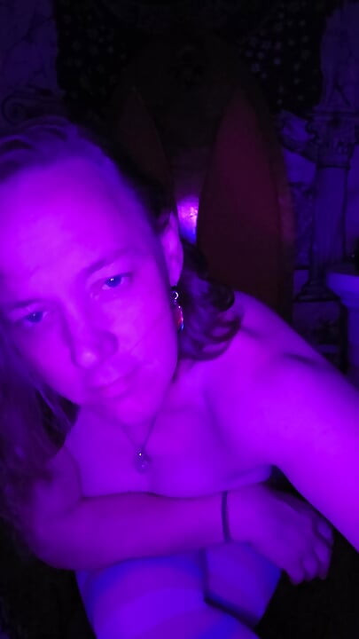 Kaleigh stroking her dick on a throne, with pride