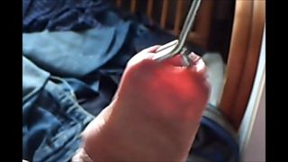 Cock with barbecue tongs - three videos