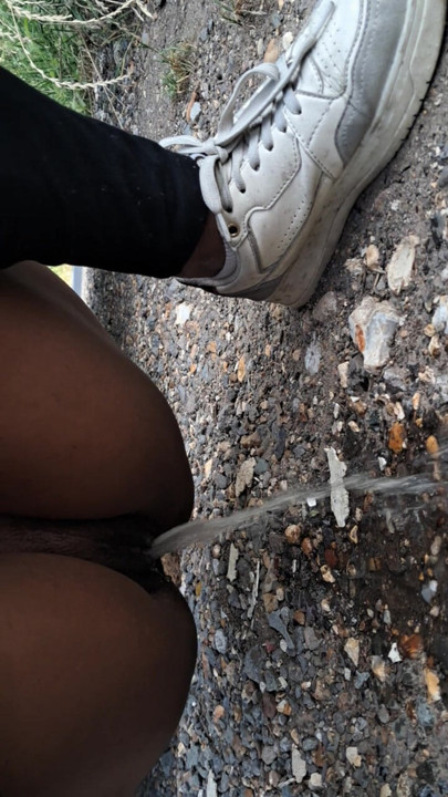 Beautiful Wife having A Quick Pee Outside