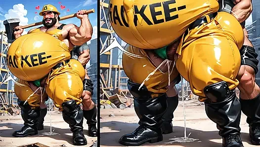Ftm Chubby, an Employee, Got a Dick in Her Pussy During Construction Hentai Porn Animation