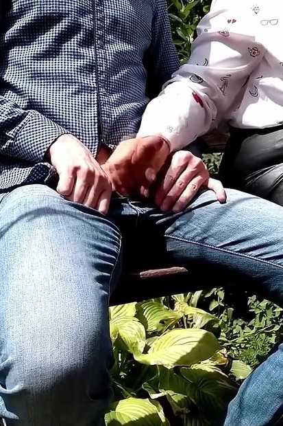 Risk! He Took His Dick Out in Front of a Sexy Mommy. Mature Mommy Made Him Cum!