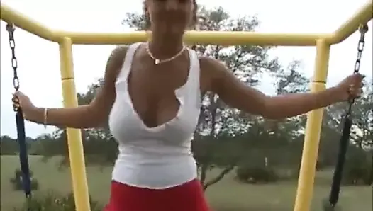 Christina Model on the playground (rare video)