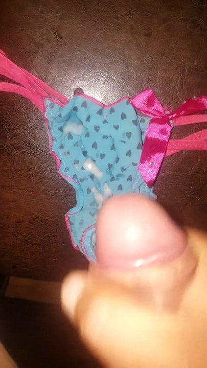 Cum on blue thongs