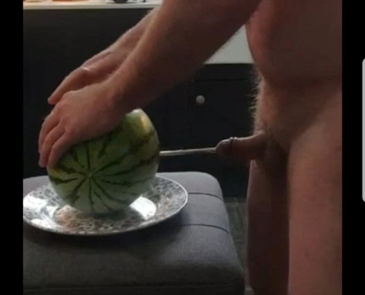 Sounding while Fucking a Watermelon