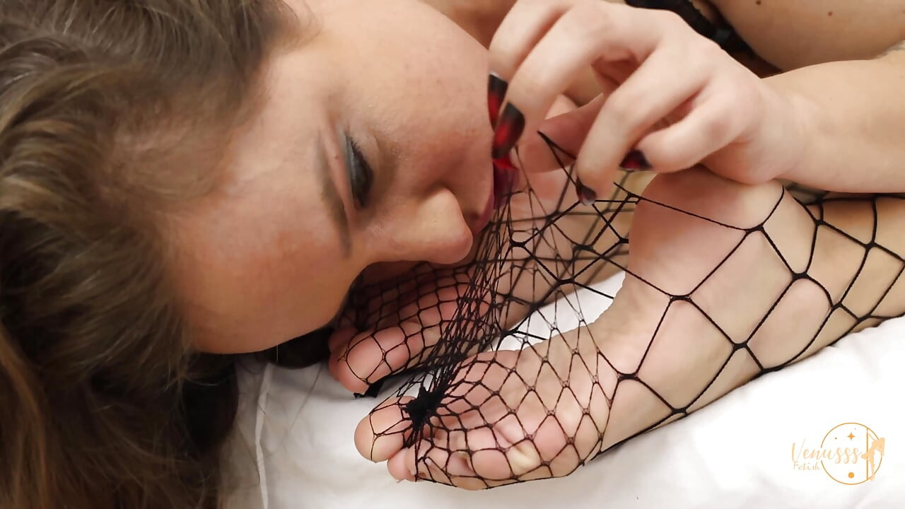 Venus and Yessika in a Fishnet Foot Worship Session!