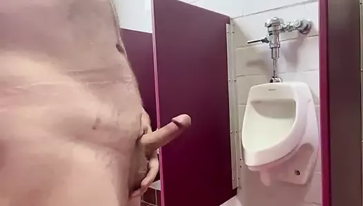 Naked in Public University Bathroom Peeing and Walking Naked then Cumming!