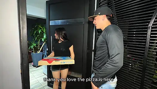 Two Beautiful Colombian Girls Order Pizza Delivery... They Pay for the Service with a Threesome Fuck!