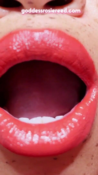 Stunning moment from "GODDESS ROSIE REED - LIPSTICK MOUTH FETISH WORSHIP - EBONY LIPS"