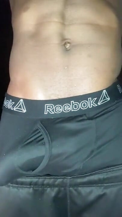 BBC in grey underwear strokes cock until he explodes on his hands