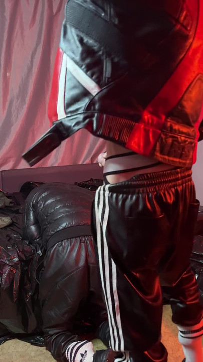 Scally Chav Guys Have Fun in Leather Sport Gear