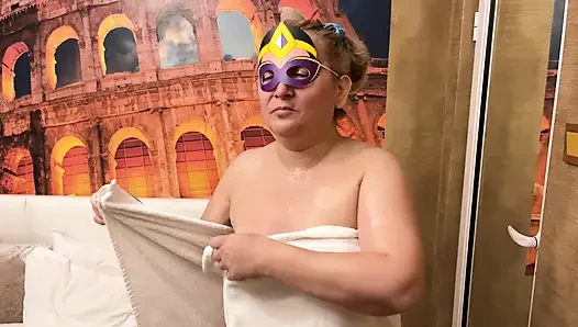 Naked and Wet Zara Charm Enjoying a Hot Hotel Shower