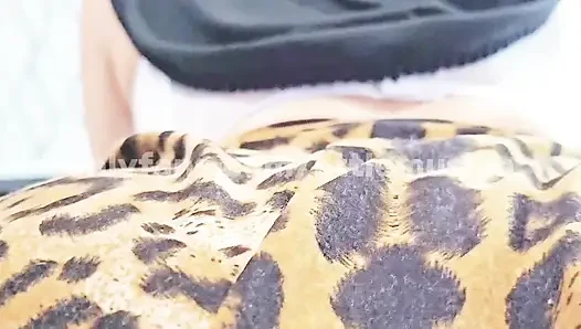 POV: Playful Hijabi Girl in a Leopard Skirt