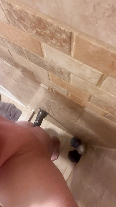 BBC dildo on shower