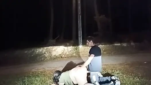 Outdoor sex with a mature