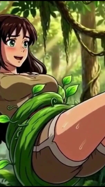 Explorer girl bound in teasing vines that give her  Bound in teasing vines that  intimate pleasure | Clip 1