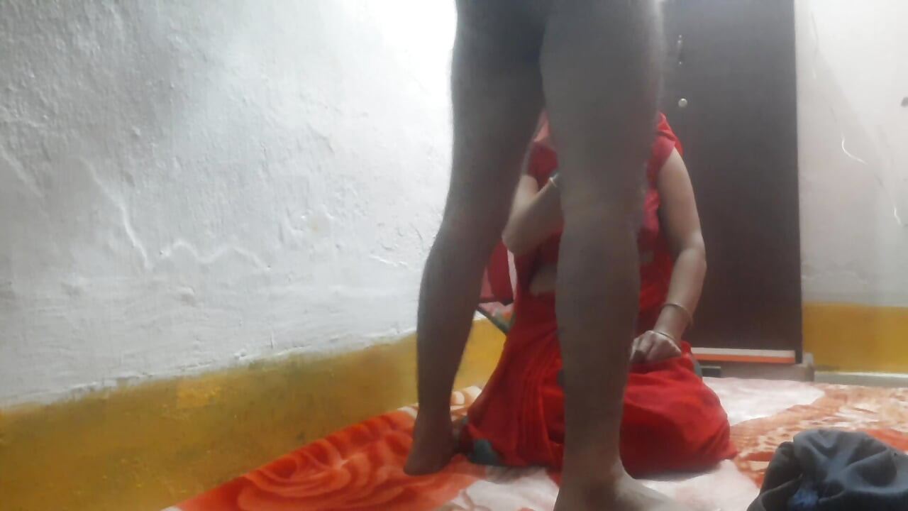 红色纱丽丰满的胸部女人操逼