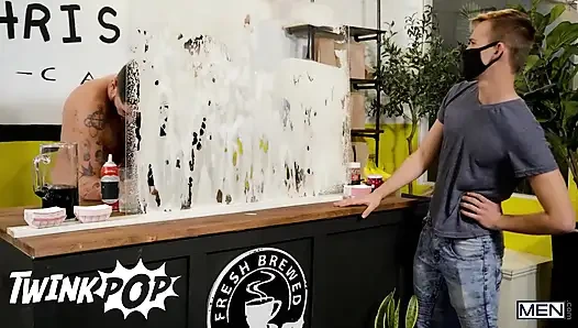 TWINKPOP - Twink Joey Mills Dresses Up Chris Damned's Cock With Whipping Cream And Sprinkles For A Tasty Snack