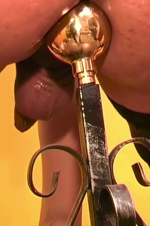 Trans Person at an Audition Masturbates Their Ass with a Large Rubber Cock.