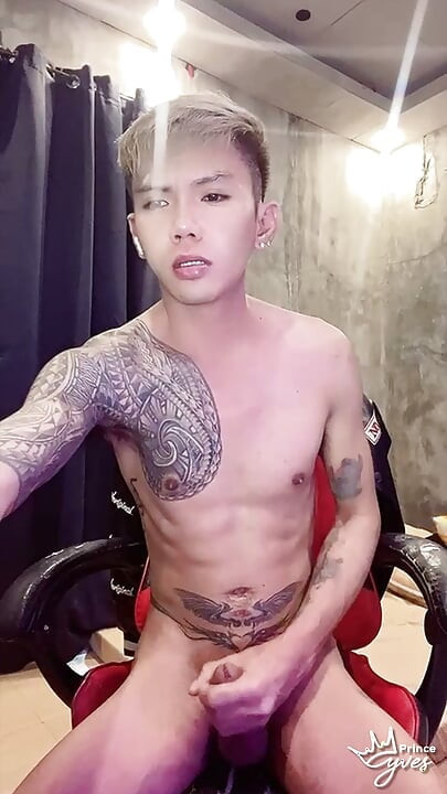 HORNY ASIAN INKED BOY TEASING, NIPPLE PLAY, MASTURBATING FOR HIS VIEWERS