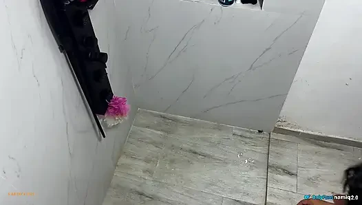 Sharing a shower with aunty!
