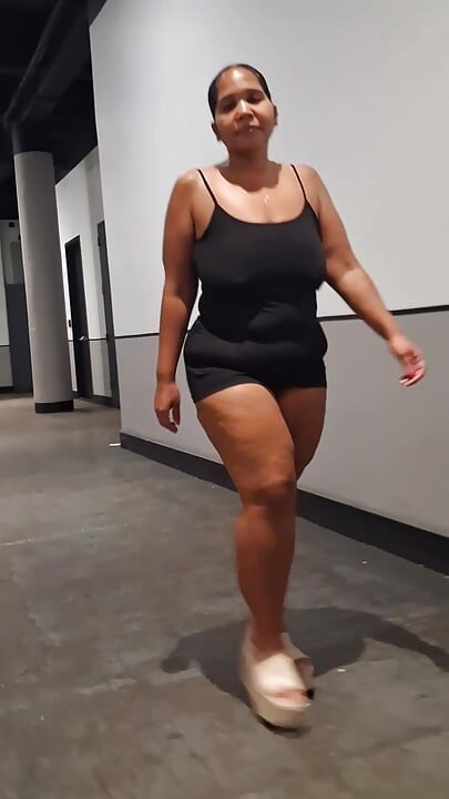 Leg Tease - Mini Skirt - Thick Thighs - Angie Love - BBW - Puerto Rican Woman - Flip Flops - Beach Thong