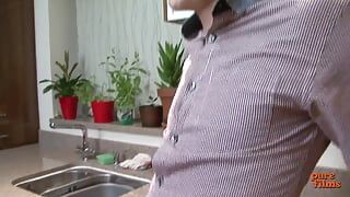 Purefilms.Tv - he comes home from work and finds his horny wife in the kitchen and fucks her