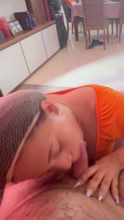 Stepdaughter milks her stepfather before leaving for work | Clip 1
