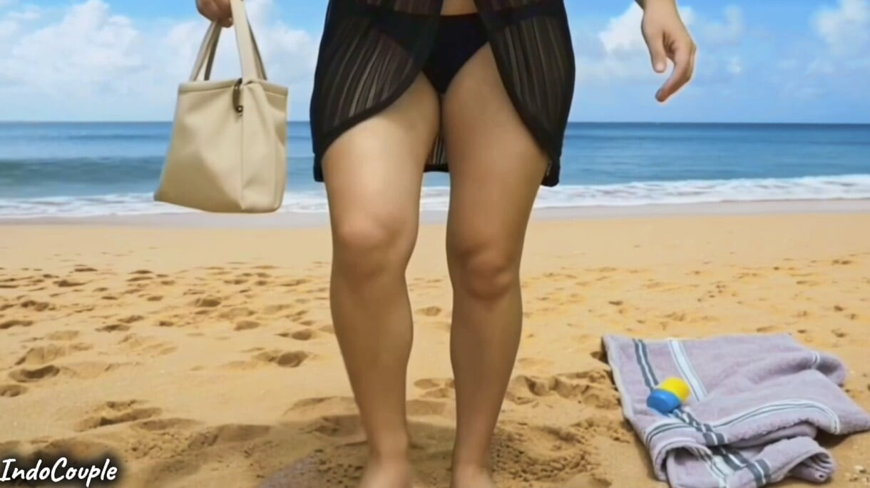 Hidžab seks na plaži sa strancem!  Creampie u mojoj uskoj pički