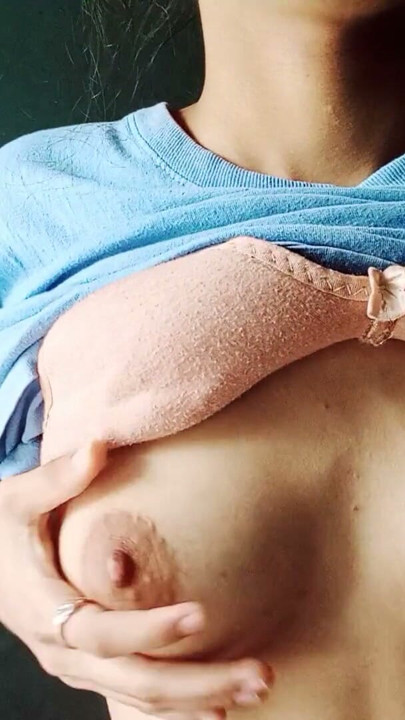 Lonely girl looking at her tits | Clip 1