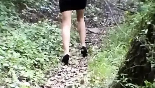 Kitten in outdoor pissing